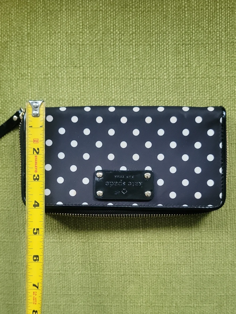 kate spade Black and White Polka Dot Zip Wallet